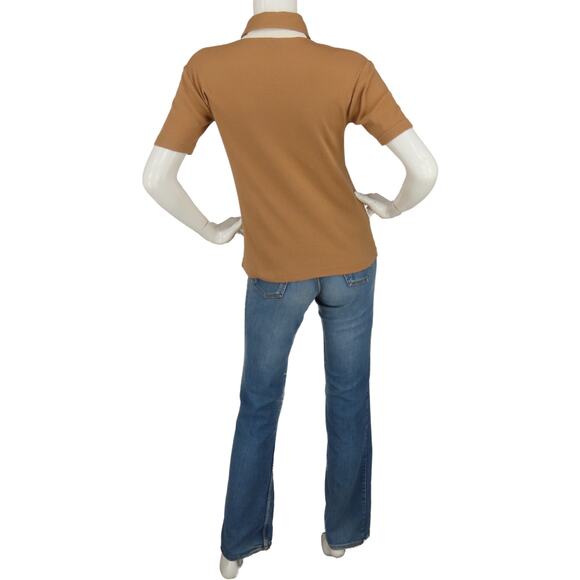 Retro Camel Polo w/ Artistic Pocket & Soft Collar - Picture 4 of 12